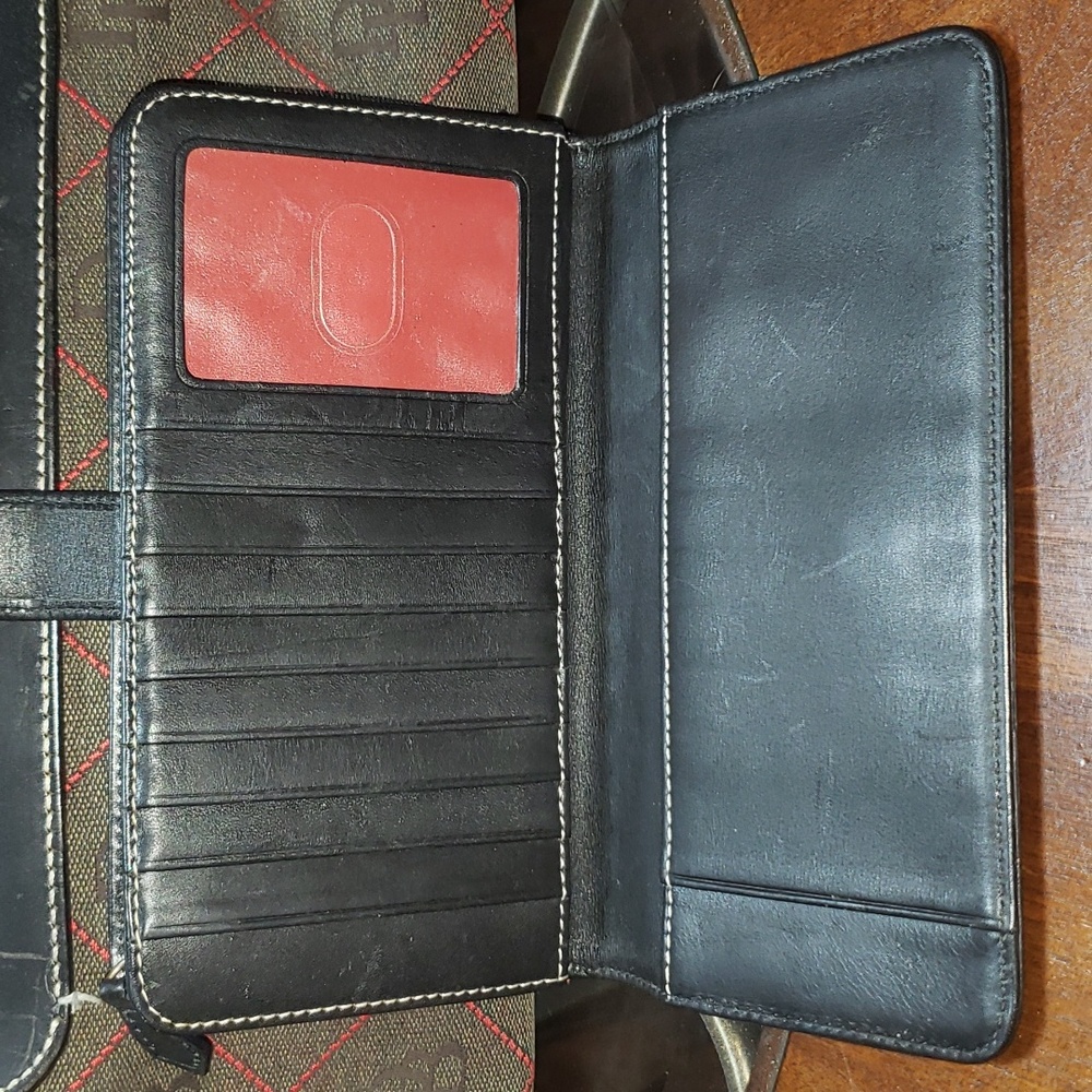 💘🖤💘 2 PC DOONEY & BOURKE SIGNATURE MONOGRAM CANVAS LEATHER PURSE WALLET SET - Picture 14 of 16